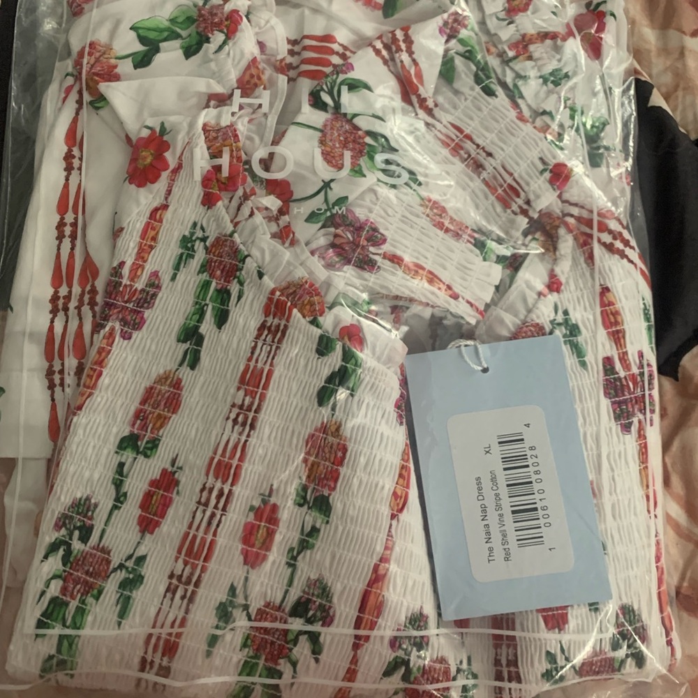 HHH Naia Nap Dress Red She’ll Vine Stripe Cotton Sateen